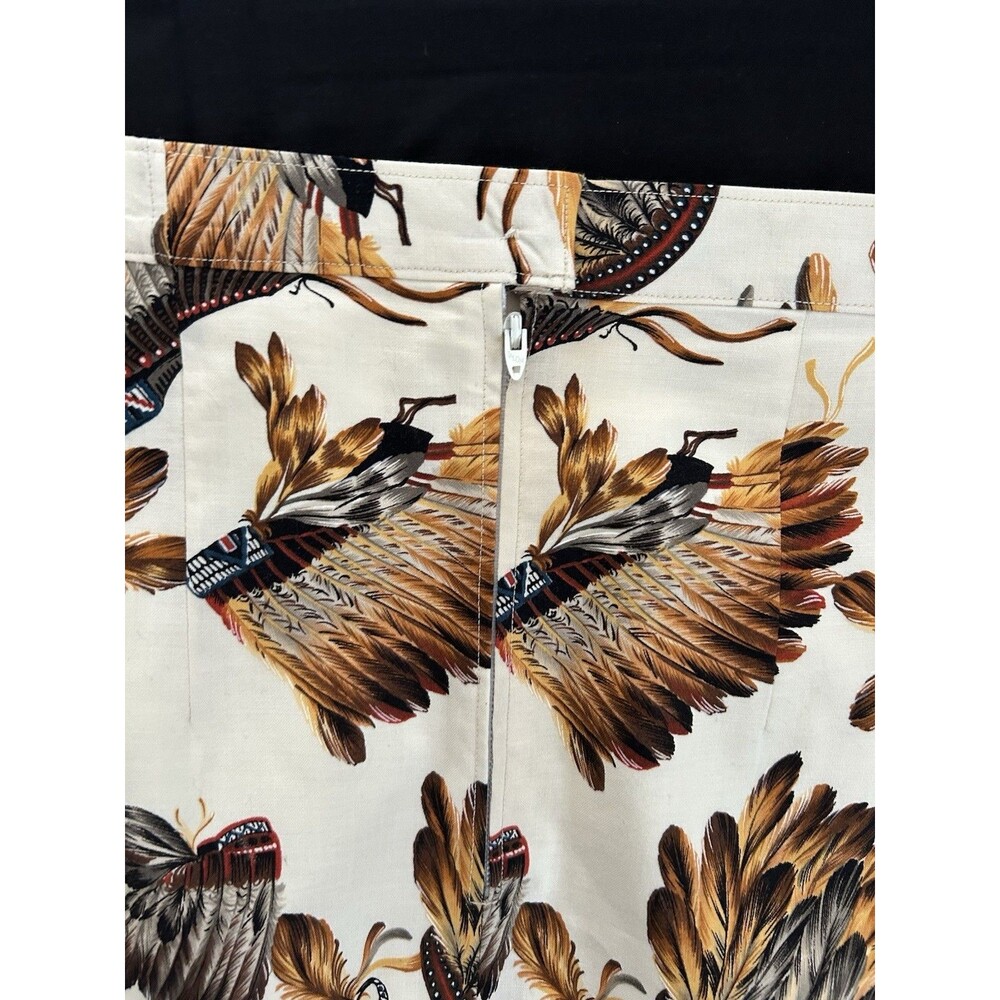 Vintage Western Americana Vest & Pencil Skirt Set First Nation Headdress Pattern - Picture 6 of 9